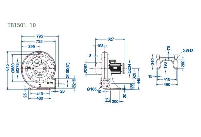 TB150L-10,7.5kw中壓風機