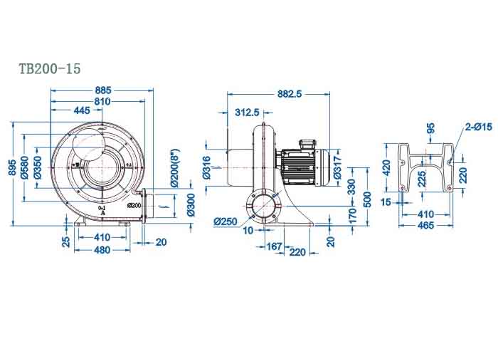 TB200-15,11kw中壓鼓風(fēng)機